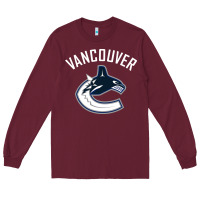 Burgundy canucks white Long Sleeve Tee - linhVisuals