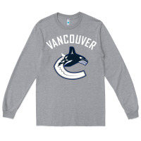 Heather Grey canucks white Long Sleeve Tee - linhVisuals