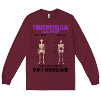 Burgundy fibromyalgia awareness do not judge what you dont understand Long Sleeve Tee - linhVisuals