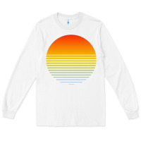 White retro sunset Long Sleeve Tee - linhVisuals