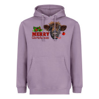 Lavender Merry Christmas Calf Heavyweight Hoodie - RanaPortraitStore