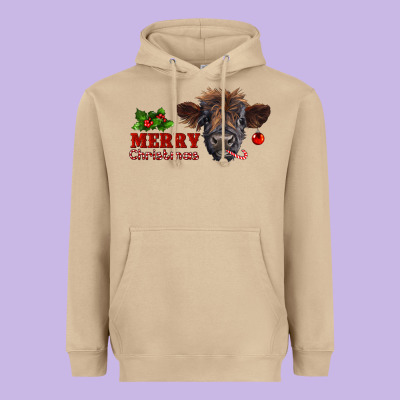 Merry Christmas Calf Heavyweight Hoodie Designed By Ranaportraitstore