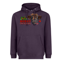 Plum Merry Christmas Calf Heavyweight Hoodie - RanaPortraitStore