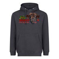 Smoke Merry Christmas Calf Heavyweight Hoodie - RanaPortraitStore