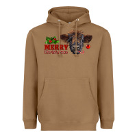 Toasted Coconut Merry Christmas Calf Heavyweight Hoodie - RanaPortraitStore