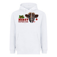 White Merry Christmas Calf Heavyweight Hoodie - RanaPortraitStore