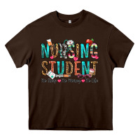 Chocolate Brown nursing student no sleep no money no life Heavy Core Tee - OliviaCreatesArt