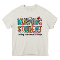 Cream nursing student no sleep no money no life Heavy Core Tee - OliviaCreatesArt