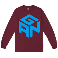Burgundy gancube Long Sleeve Tee - linhVisuals