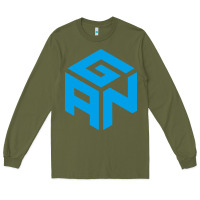 Army Green gancube Long Sleeve Tee - linhVisuals