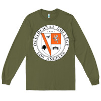 Army Green Occidental College Long Sleeve Tee - linhVisuals