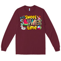 Burgundy summer time Long Sleeve Tee - CowhideDigitalArt
