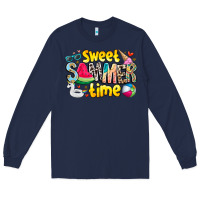 Navy summer time Long Sleeve Tee - CowhideDigitalArt