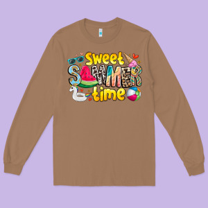 Summer Time Long Sleeve Tee Designed By Cowhidedigitalart