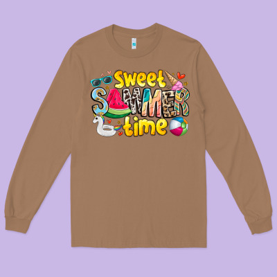 Summer Time Long Sleeve Tee Designed By Cowhidedigitalart