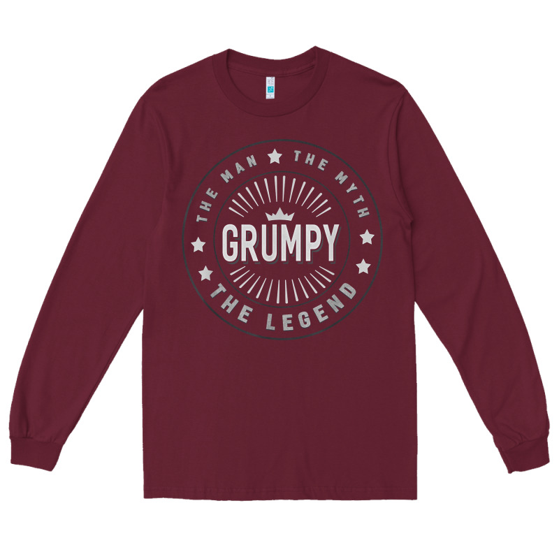Graphic 365 Grumpy The Legend Men Funny Gift Long Sleeve Tee by linhVisuals | Teevron