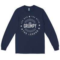 Navy graphic 365 grumpy the legend men funny gift Long Sleeve Tee - linhVisuals