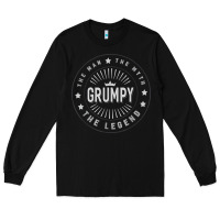 Black graphic 365 grumpy the legend men funny gift Long Sleeve Tee - linhVisuals