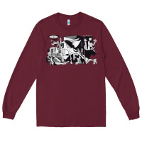 Burgundy guernica artwork Long Sleeve Tee - linhVisuals
