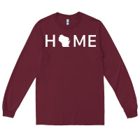 Home In Wisconsin Love U.s Long Sleeve Tee | Teevron