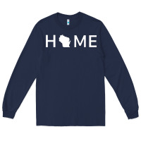 Navy home in wisconsin love u.s Long Sleeve Tee - linhVisuals