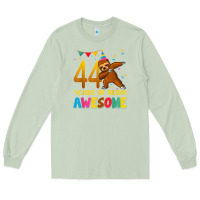 Matcha 44 years old birthday sloth dabbing 44th birthday sloth Long Sleeve Tee - linhVisuals