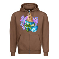 Chestnut easter bunny egg flowers Zipper Hoodie - RanaPortraitStore