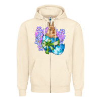 Sandshell easter bunny egg flowers Zipper Hoodie - RanaPortraitStore