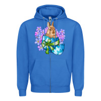 True Royal easter bunny egg flowers Zipper Hoodie - RanaPortraitStore