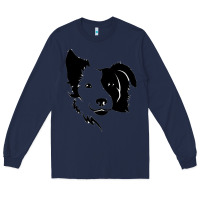 Navy dog, collie, dogs, collies, border collies, puppy, sheepdog Long Sleeve Tee - linhVisuals