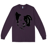 Plum dog, collie, dogs, collies, border collies, puppy, sheepdog Long Sleeve Tee - linhVisuals