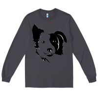 Smoke dog, collie, dogs, collies, border collies, puppy, sheepdog Long Sleeve Tee - linhVisuals
