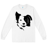 White dog, collie, dogs, collies, border collies, puppy, sheepdog Long Sleeve Tee - linhVisuals