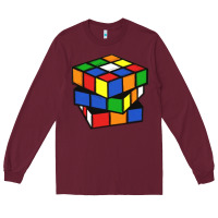 Burgundy rubik cube Long Sleeve Tee - linhVisuals