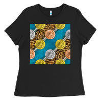 Black american football medal with leopard Ladies Tee - BundleAndBundleShop