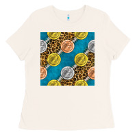 Bone american football medal with leopard Ladies Tee - BundleAndBundleShop