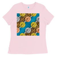 Bubblegum Pink american football medal with leopard Ladies Tee - BundleAndBundleShop