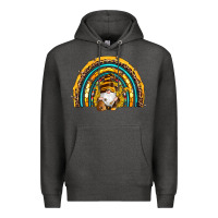 Charcoal Heather western bee gnomes sunflowers beehive honeycomb leopard turquoise sera Premium Hoodie - Artiststas