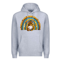 Heather Grey western bee gnomes sunflowers beehive honeycomb leopard turquoise sera Premium Hoodie - Artiststas