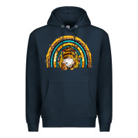 Navy western bee gnomes sunflowers beehive honeycomb leopard turquoise sera Premium Hoodie - Artiststas