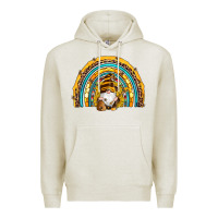 Oatmeal Heather western bee gnomes sunflowers beehive honeycomb leopard turquoise sera Premium Hoodie - Artiststas