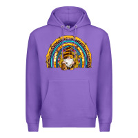 Purple western bee gnomes sunflowers beehive honeycomb leopard turquoise sera Premium Hoodie - Artiststas