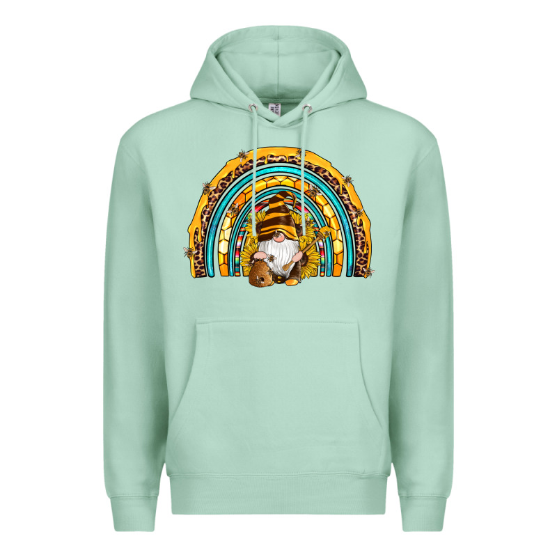 Western Bee Gnomes Sunflowers Beehive Honeycomb Leopard Turquoise Sera Premium Hoodie by Artiststas | Teevron