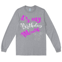 Heather Grey it's my birthday month party Long Sleeve Tee - linhVisuals