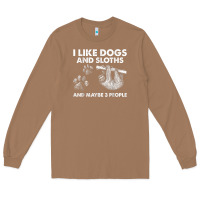 Toasted Coconut i like dogs and sloths and maybe 3 people funny animals Long Sleeve Tee - linhVisuals