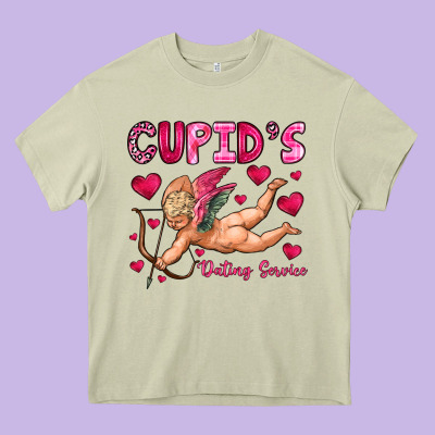 Cupid S Dating Service Heavy Core Tee Designed By Oliviacreatesart