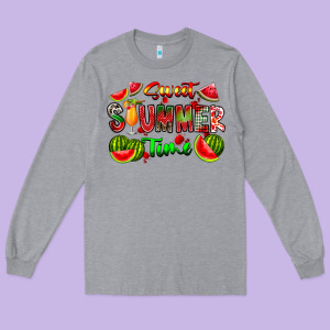 Summer Time Long Sleeve Tee Designed By Cowhidedigitalart