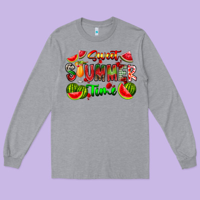 Summer Time Long Sleeve Tee Designed By Cowhidedigitalart