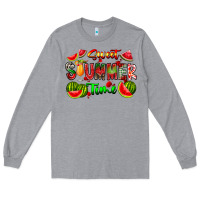 Heather Grey summer time Long Sleeve Tee - CowhideDigitalArt