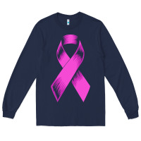 Navy breast cancer t  shirt breast cancer care pink ribbon    breast cancer Long Sleeve Tee - linhVisuals